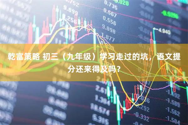 乾富策略 初三（九年级）学习走过的坑，语文提分还来得及吗？