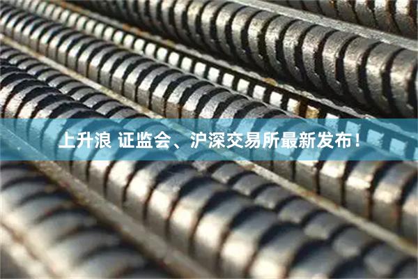 上升浪 证监会、沪深交易所最新发布！