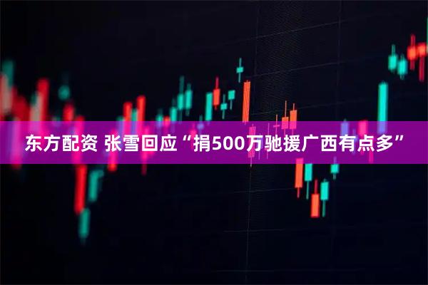 东方配资 张雪回应“捐500万驰援广西有点多”